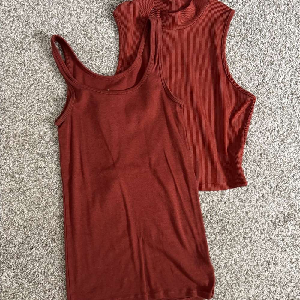 Women's Rust Sleeveless Tops